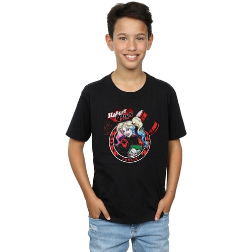 Abbigliamento Bambino T-shirt maniche corte Dc Comics Harley Quinn Joker Patch Nero