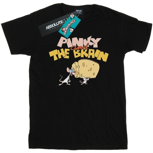 Abbigliamento Donna T-shirts a maniche lunghe Animaniacs Pinky And The Brain Cheese Head Nero