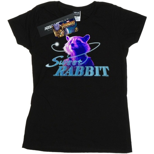 Abbigliamento Donna T-shirts a maniche lunghe Marvel Avengers Infinity War Sweet Rabbit Nero