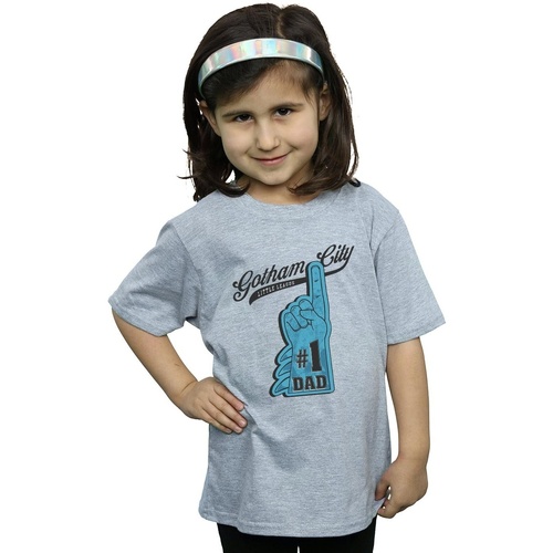Abbigliamento Bambina T-shirts a maniche lunghe Dc Comics Batman Number One Dad Grigio