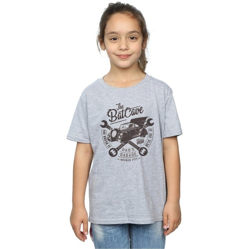 Abbigliamento Bambina T-shirts a maniche lunghe Dc Comics Batman Dad's Garage Grigio