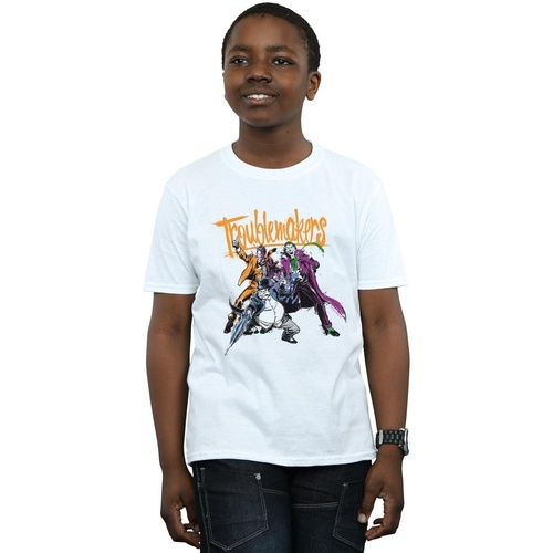Abbigliamento Bambino T-shirt maniche corte Dc Comics Batman Troublemakers Bianco