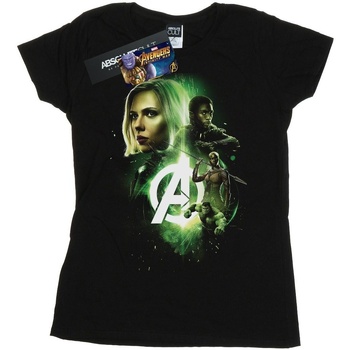 Abbigliamento Donna T-shirts a maniche lunghe Marvel Avengers Infinity War Widow Panther Team Up Nero