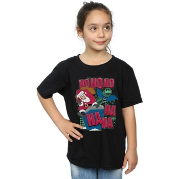 Abbigliamento Bambina T-shirts a maniche lunghe Dc Comics Batman And Joker Ha Ha Ha Ho Ho Ho Nero