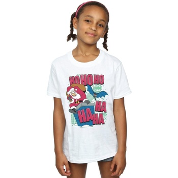 Abbigliamento Bambina T-shirts a maniche lunghe Dc Comics Batman And Joker Ha Ha Ha Ho Ho Ho Bianco