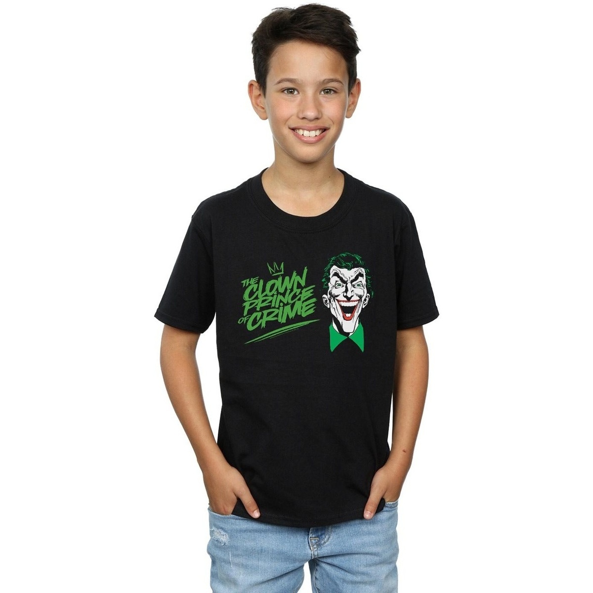 Abbigliamento Bambino T-shirt maniche corte Dc Comics Batman Joker The Clown Prince Of Crime Nero