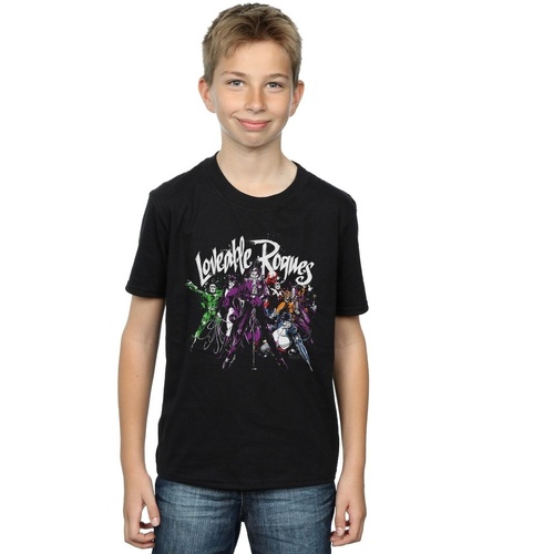 Abbigliamento Bambino T-shirt maniche corte Dc Comics Batman Loveable Rogues Nero