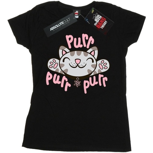 Abbigliamento Donna T-shirts a maniche lunghe Big Bang Theory Soft Kitty Purr Nero
