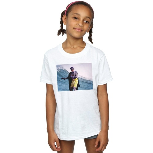 Abbigliamento Bambina T-shirts a maniche lunghe Dc Comics Batman TV Series Surfing Still Bianco