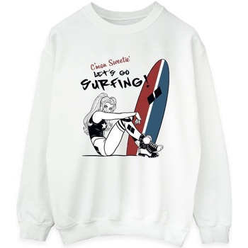 Abbigliamento Donna Felpe Dc Comics Harley Quinn Let's Go Surfing Bianco