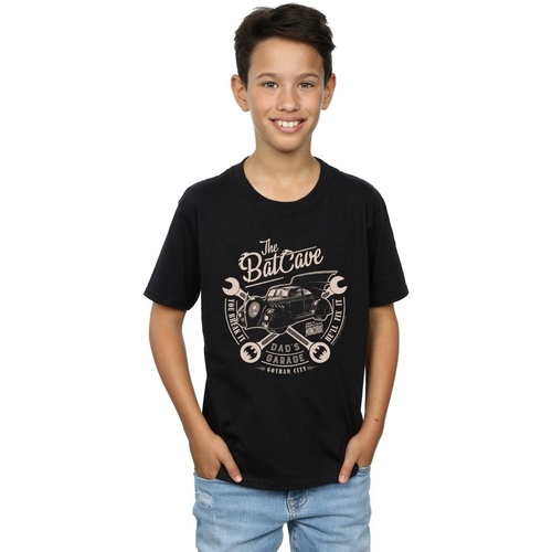 Abbigliamento Bambino T-shirt maniche corte Dc Comics Batman My Dad's Garage Nero