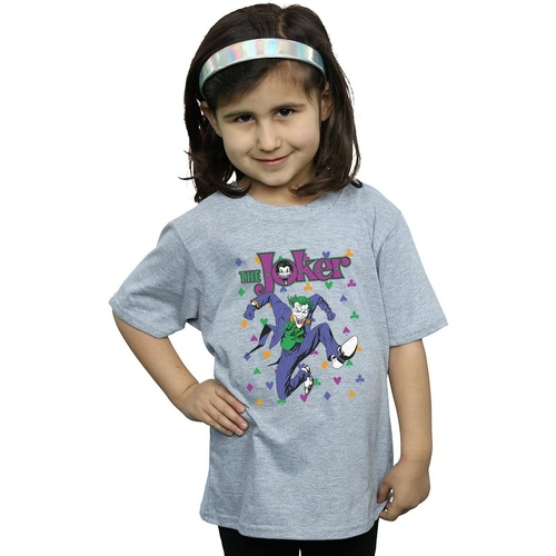 Abbigliamento Bambina T-shirts a maniche lunghe Dc Comics Batman Joker Cards Jump Grigio