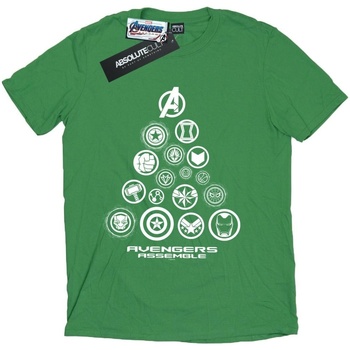 Abbigliamento Uomo T-shirts a maniche lunghe Marvel Avengers Endgame Pyramid Icons Verde