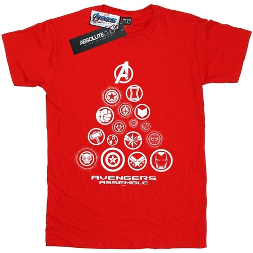 Abbigliamento Uomo T-shirts a maniche lunghe Marvel Avengers Endgame Pyramid Icons Rosso
