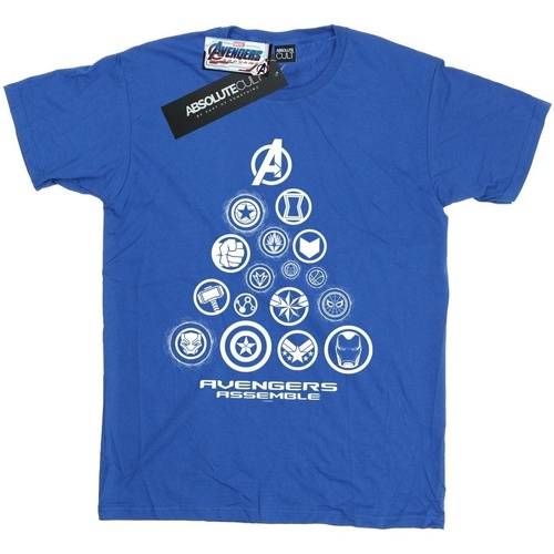 Abbigliamento Uomo T-shirts a maniche lunghe Marvel Avengers Endgame Pyramid Icons Blu