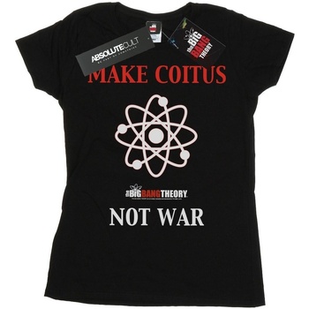 Abbigliamento Donna T-shirts a maniche lunghe The Big Bang Theory Make Coitus Not War Nero