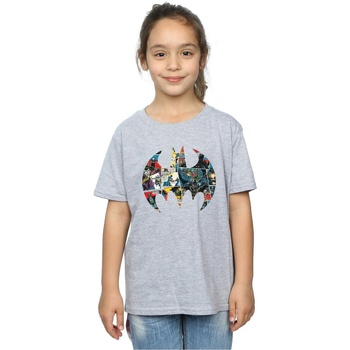 Abbigliamento Bambina T-shirts a maniche lunghe Dc Comics Batman Comic Book Logo Grigio