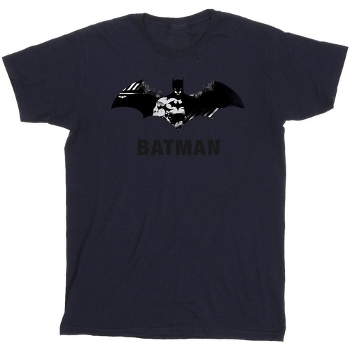 Abbigliamento Bambino T-shirt maniche corte Dc Comics Batman Black Stare Logo Blu