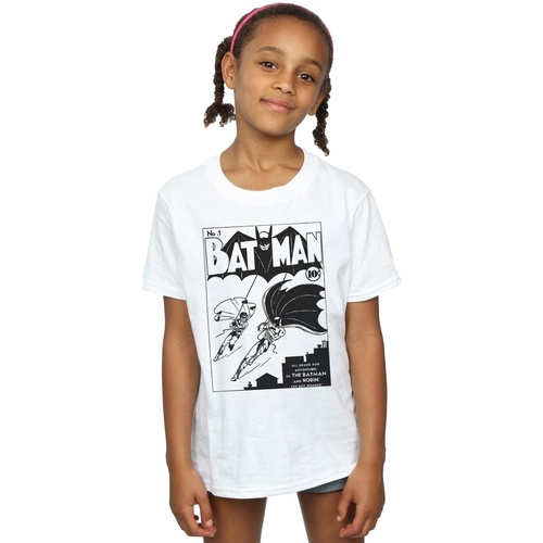 Abbigliamento Bambina T-shirts a maniche lunghe Dc Comics Batman No. 1 Mono Bianco