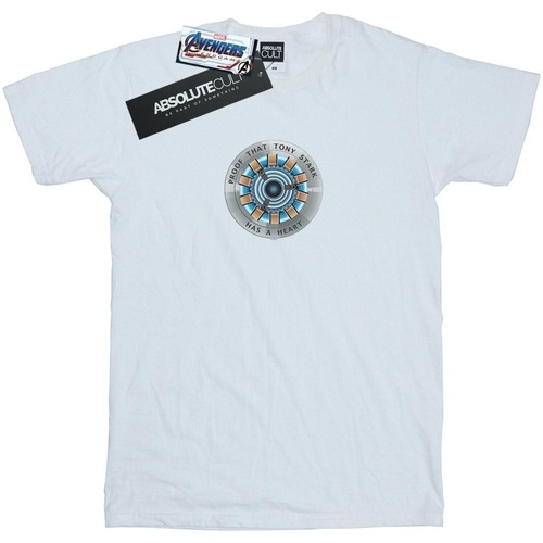Abbigliamento Uomo T-shirts a maniche lunghe Marvel Avengers Endgame Tony Stark Heart Bianco