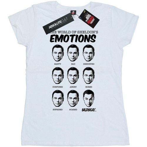 Abbigliamento Donna T-shirts a maniche lunghe The Big Bang Theory Sheldon Emotions Bianco