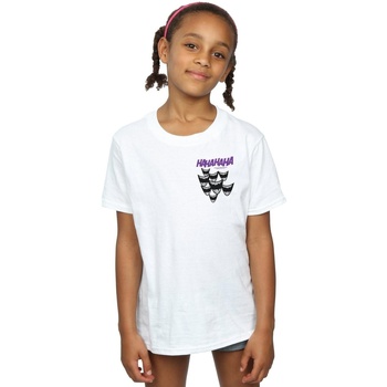 Abbigliamento Bambina T-shirts a maniche lunghe Dc Comics Batman Joker Smile Breast Print Bianco