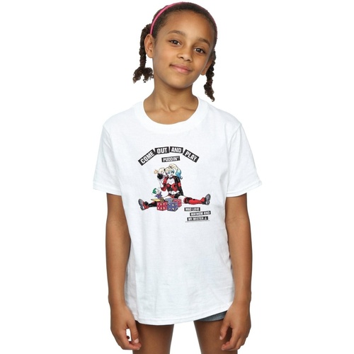 Abbigliamento Bambina T-shirts a maniche lunghe Dc Comics Harley Quinn Come Out And Play Bianco