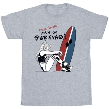 Abbigliamento Bambino T-shirt maniche corte Dc Comics Harley Quinn Let's Go Surfing Grigio