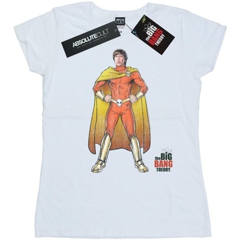 Abbigliamento Donna T-shirts a maniche lunghe The Big Bang Theory Howard Superhero Bianco