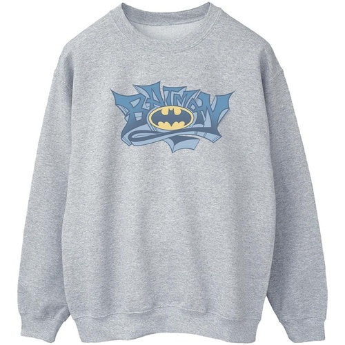 Abbigliamento Donna Felpe Dc Comics Batman Graffiti Logo Grigio