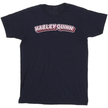 Abbigliamento Bambino T-shirt maniche corte Dc Comics Batman Harley Quinn Logo Blu