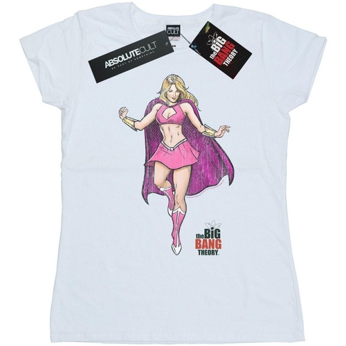 Abbigliamento Donna T-shirts a maniche lunghe The Big Bang Theory Penny Superhero Bianco