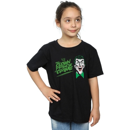Abbigliamento Bambina T-shirts a maniche lunghe Dc Comics Batman Joker The Clown Prince Of Crime Nero