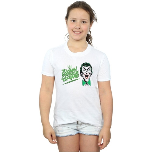 Abbigliamento Bambina T-shirts a maniche lunghe Dc Comics Batman Joker The Clown Prince Of Crime Bianco