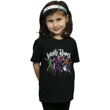 Abbigliamento Bambina T-shirts a maniche lunghe Dc Comics Batman Loveable Rogues Nero