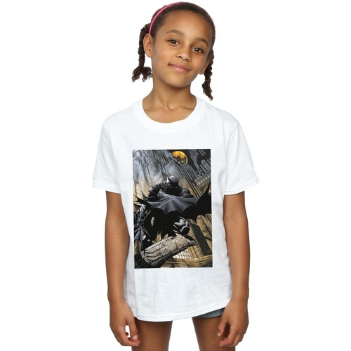 Abbigliamento Bambina T-shirts a maniche lunghe Dc Comics Batman Night Gotham City Bianco