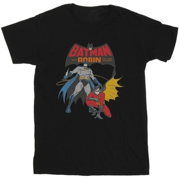 Abbigliamento Bambina T-shirts a maniche lunghe Dc Comics Batman And Robin Nero