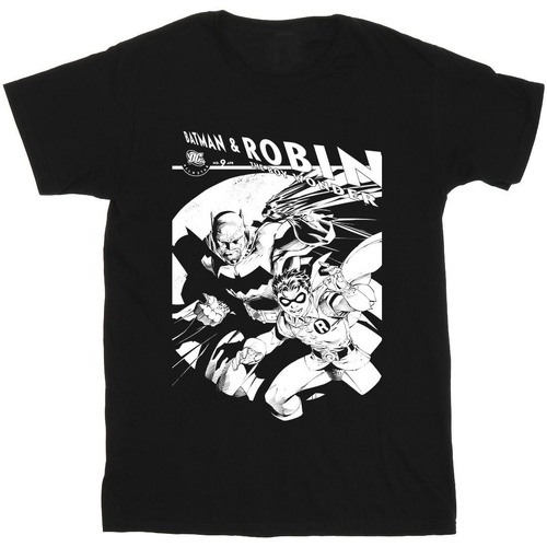 Abbigliamento Bambina T-shirts a maniche lunghe Dc Comics Batman And Boy Wonder Nero