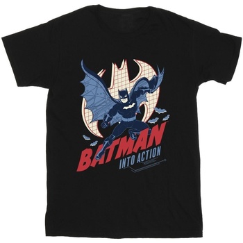 Abbigliamento Bambino T-shirt maniche corte Dc Comics Batman Into Action Nero