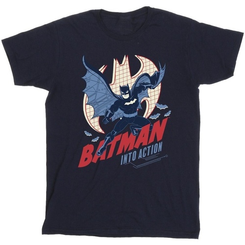 Abbigliamento Bambino T-shirt maniche corte Dc Comics Batman Into Action Blu