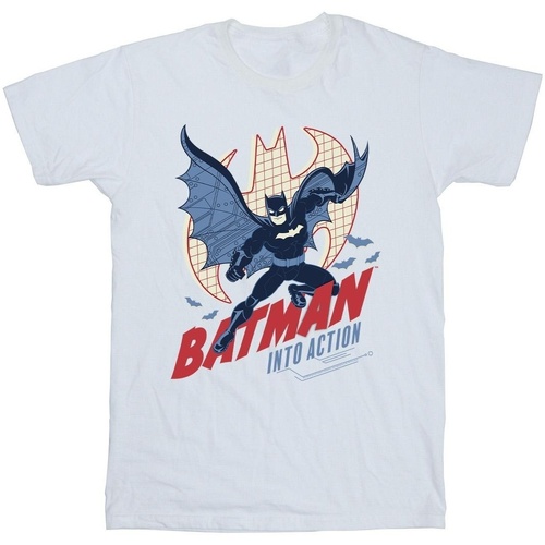 Abbigliamento Bambino T-shirt maniche corte Dc Comics Batman Into Action Bianco