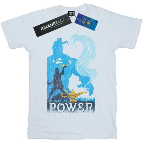 Abbigliamento Uomo T-shirts a maniche lunghe Disney Aladdin Movie Unleash The Power Bianco