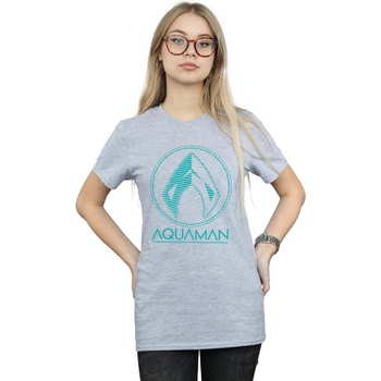 Abbigliamento Donna T-shirts a maniche lunghe Dc Comics Aquaman Aqua Logo Grigio