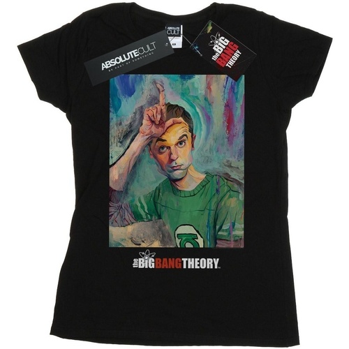Abbigliamento Donna T-shirts a maniche lunghe The Big Bang Theory Sheldon Loser Painting Nero