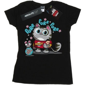 Abbigliamento Donna T-shirts a maniche lunghe The Big Bang Theory Bazinga Kitty Nero