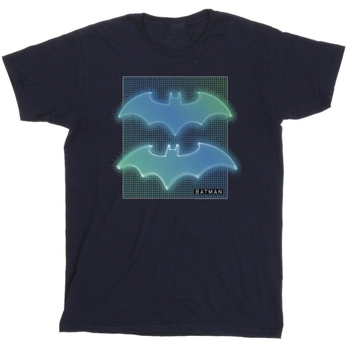Abbigliamento Bambino T-shirt maniche corte Dc Comics Batman Grid Gradient Blu