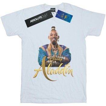 Abbigliamento Uomo T-shirts a maniche lunghe Disney Aladdin Movie Genie Photo Bianco