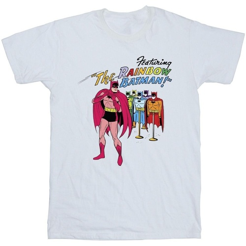 Abbigliamento Bambino T-shirt maniche corte Dc Comics Batman Comic Cover Rainbow Batman Bianco