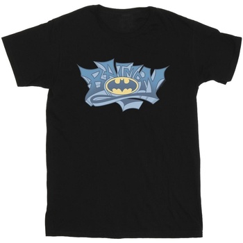 Abbigliamento Bambino T-shirt maniche corte Dc Comics Batman Graffiti Logo Nero