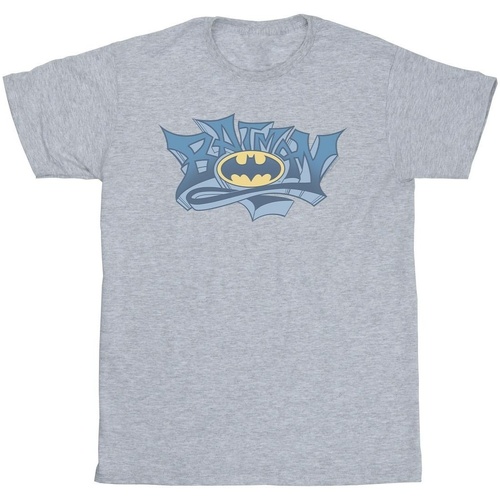 Abbigliamento Bambino T-shirt maniche corte Dc Comics Batman Graffiti Logo Grigio